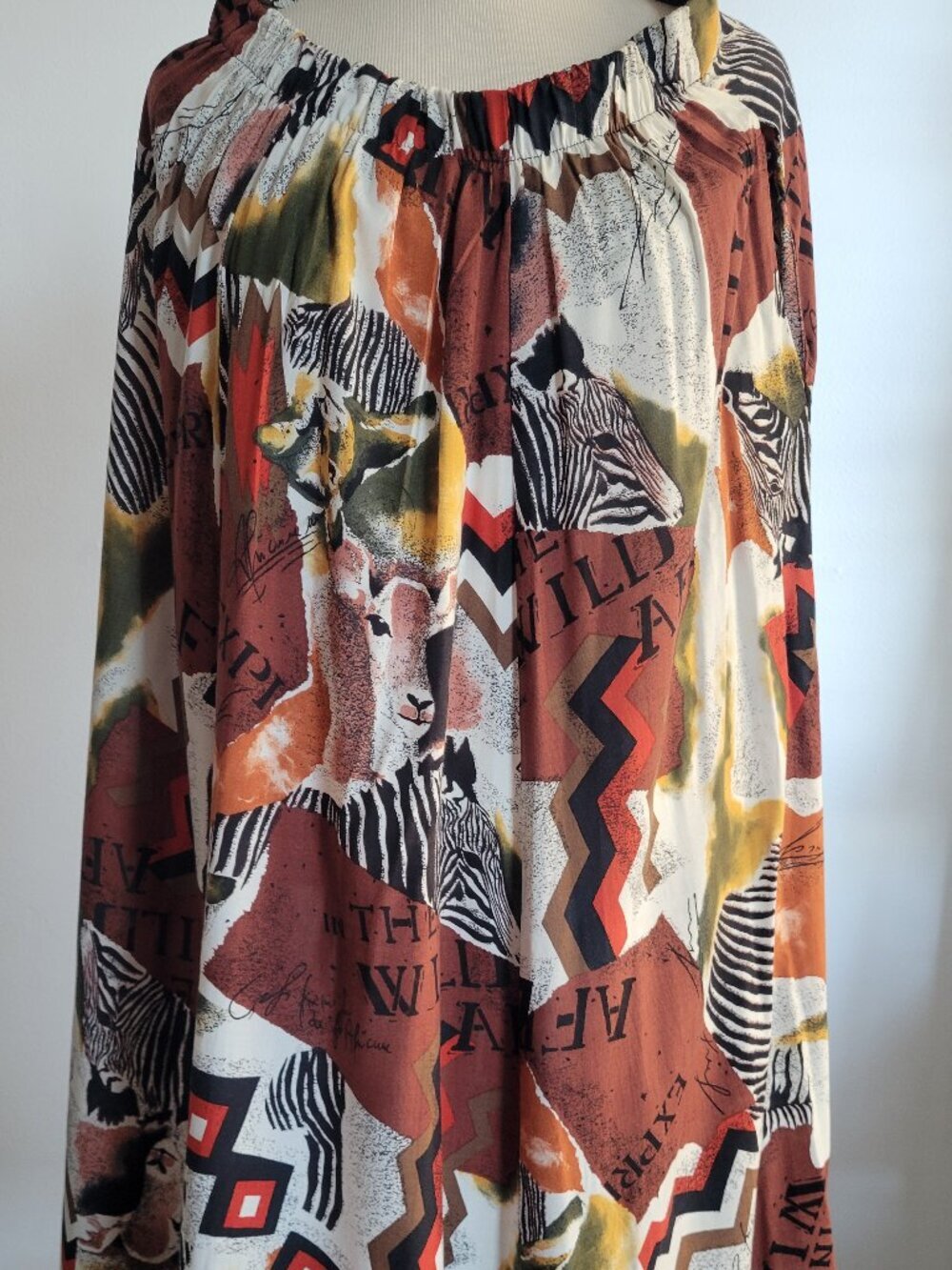 Vintage Anthony Mark Hankins Abstract Animal & Tribal Print Maxi Skirt | Size 12